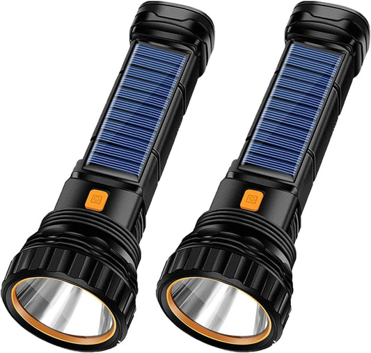 Solar Led Flashlight | 2 Pack