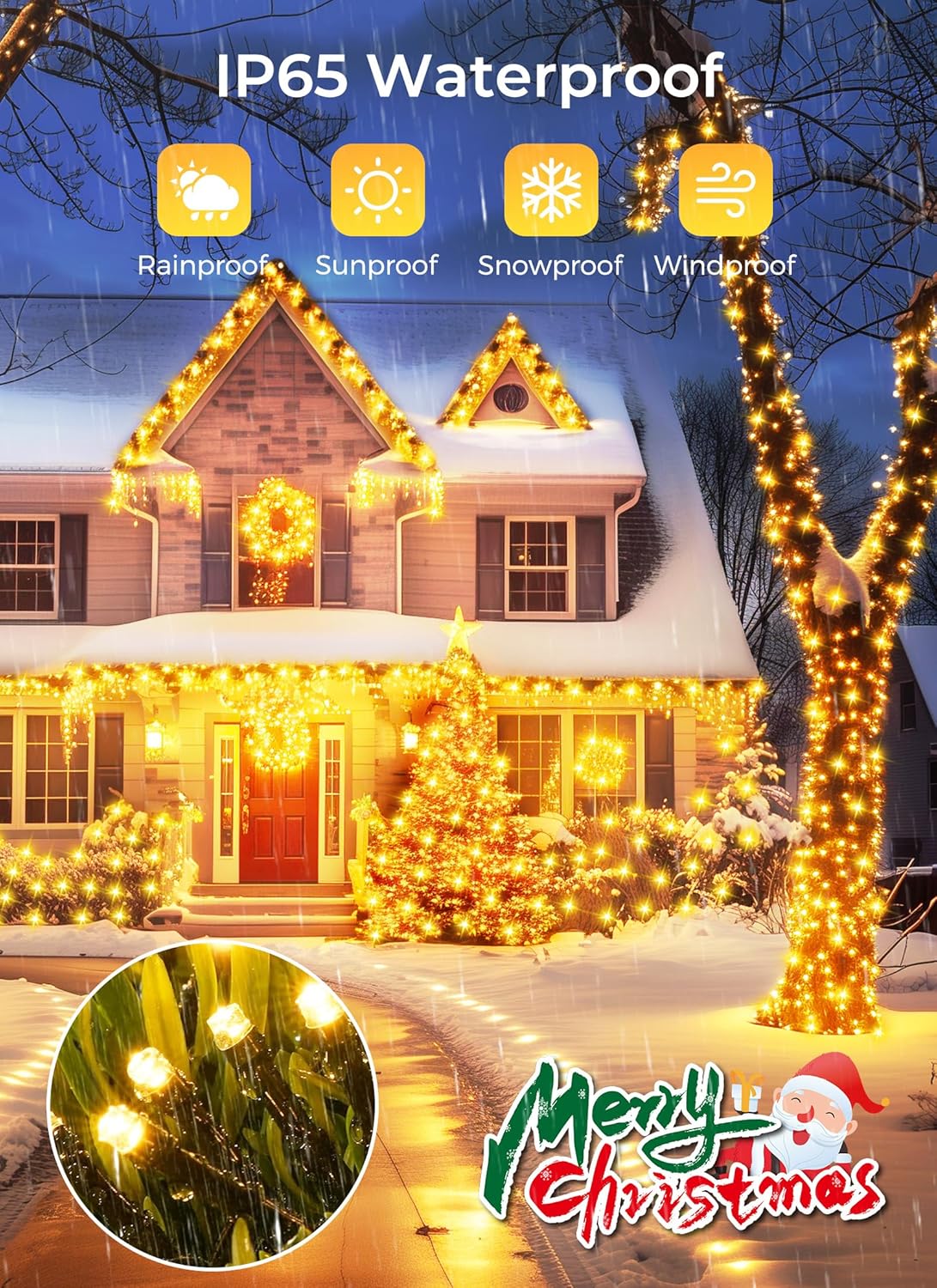 Solar String Lights Outdoor | 23 ft