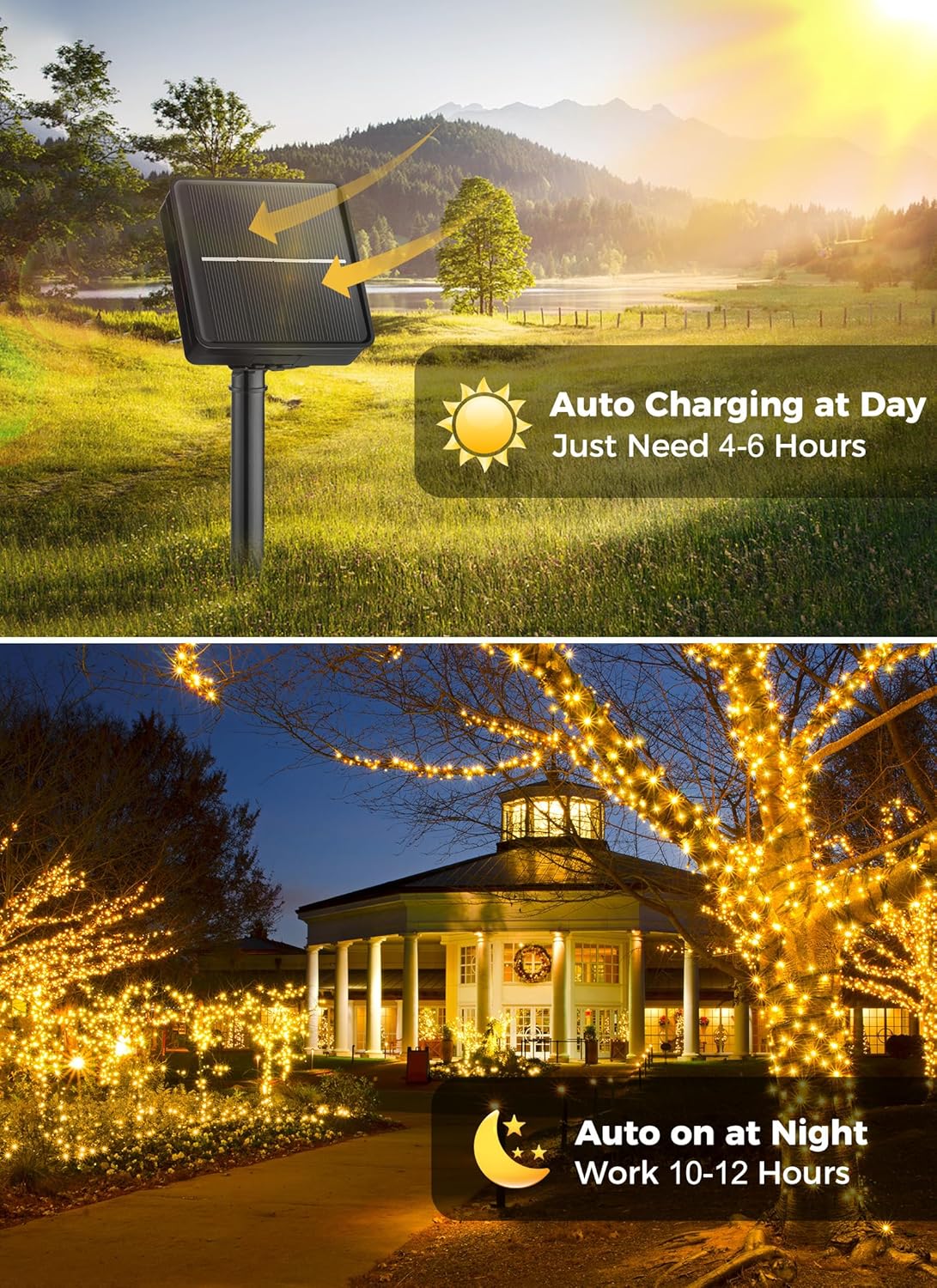Solar String Lights Outdoor | 23 ft